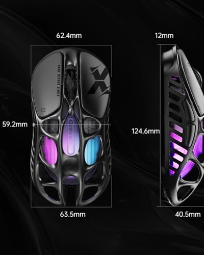 GravaStar Mercury X ゲーミング マウス Mercury X 超軽量49g ワイヤレスゲーミングマウス 32000DPI RGB